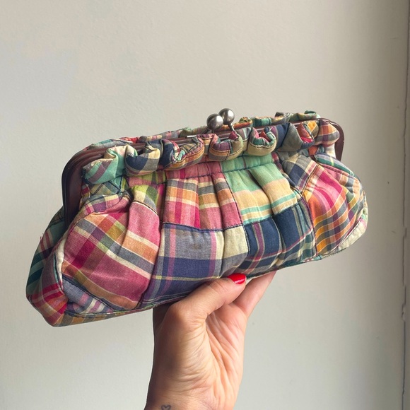 Vintage Tommy Hilfiger Plaid Kisslock Clutch - Picture 1 of 10